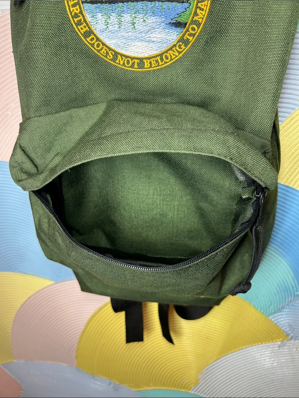 Outdoor Products Men's Olive Green Backpack with Nature Patch